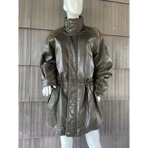 🔥Vintage Couture J Park Quiet Luxe Lamb Leather Cinch Waist Retro Mens Jacket M